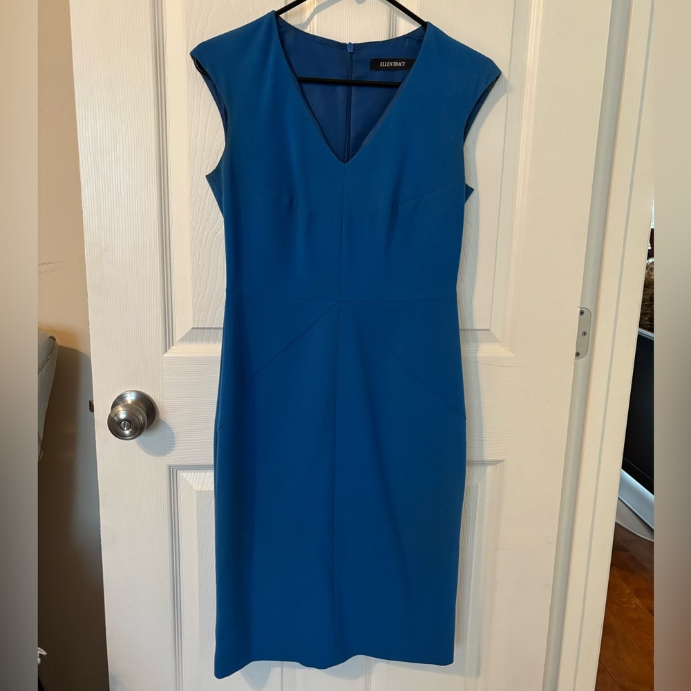 Ellen Tracy form fitting Electric blue dress with stretch